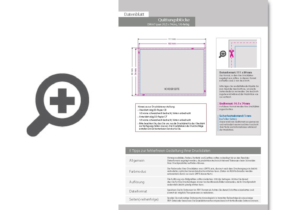 Product Bild quittungsblock_din_a7_quer__4-fach__4_0-farbig__50_s__tze_je_block